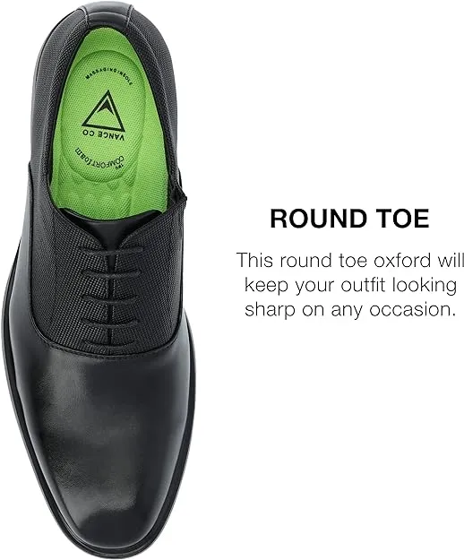 Vance Co. Men's Vincent Plain Toe Oxford  Color Black Size 10M