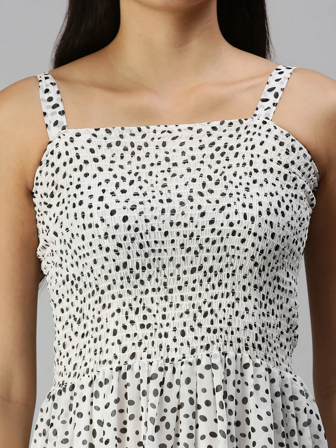 Women White Printed Dress