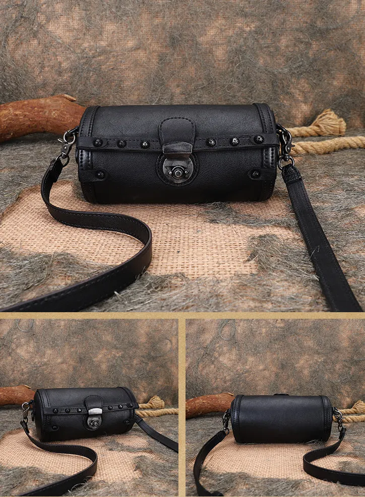 Womens Vintage Cross Body Bag Black Side Bag