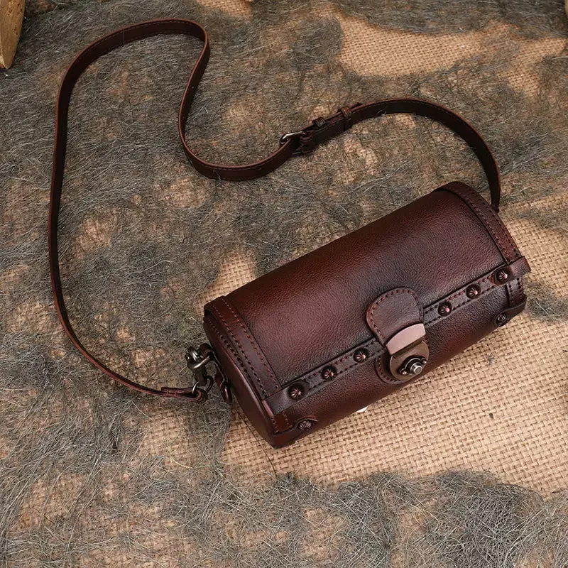 Womens Vintage Cross Body Bag Black Side Bag